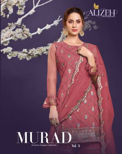 Murad Vol 5 By Alizeh Designer Function Wear Sharara Suit Collection